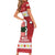 Hawaii Funny Christmas Family Matching Short Sleeve Bodycon Dress and Hawaiian Shirt Spam Musubi Santa