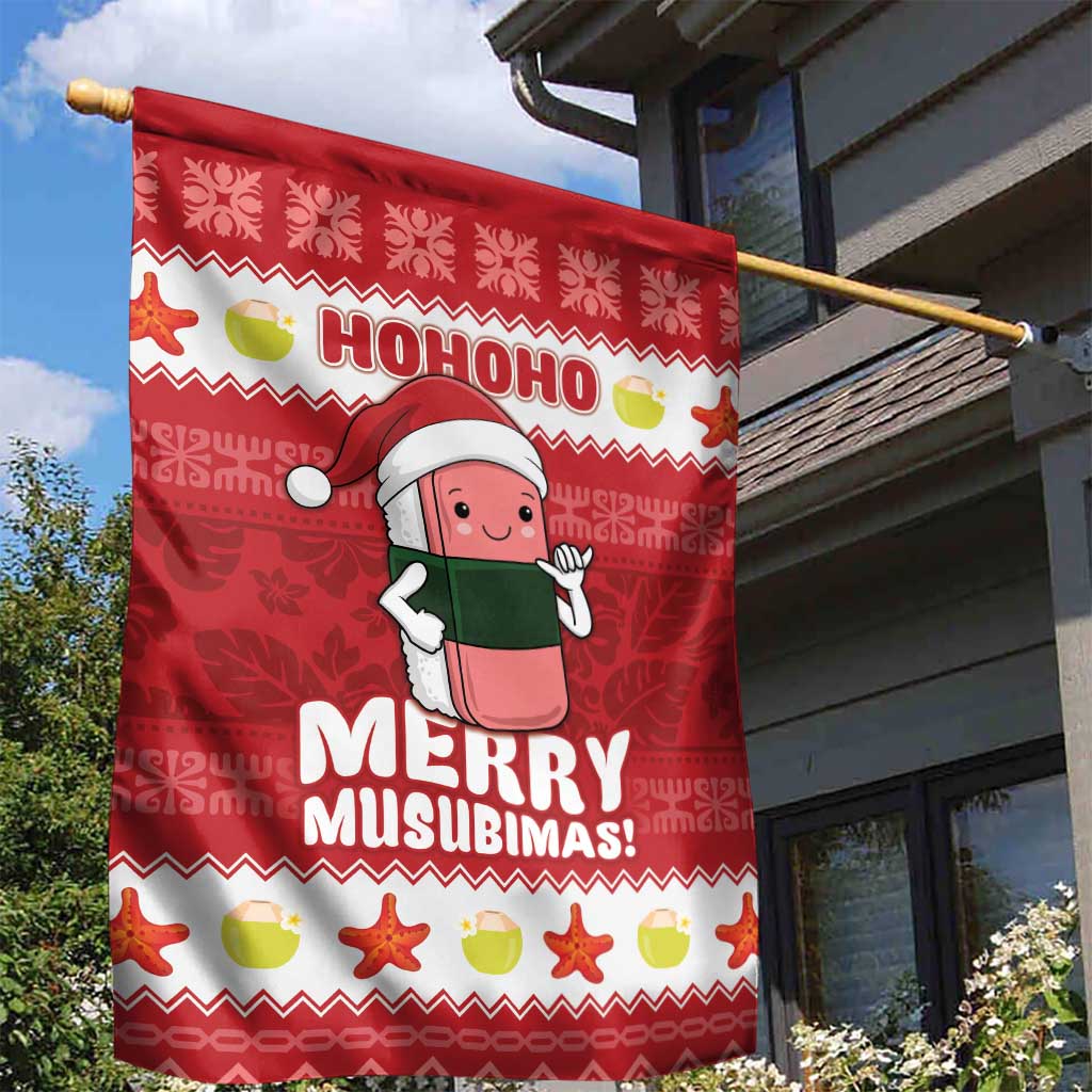 Hawaii Funny Christmas Garden Flag Spam Musubi Santa LT05 - Polynesian Pride