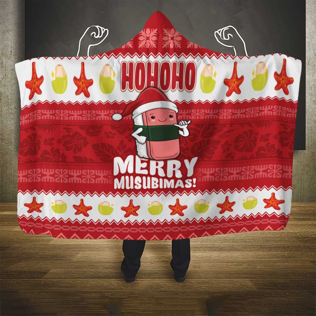 Hawaii Funny Christmas Hooded Blanket Spam Musubi Santa LT05 - Polynesian Pride