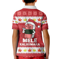 Hawaii Funny Christmas Kid Polo Shirt Spam Musubi Santa
