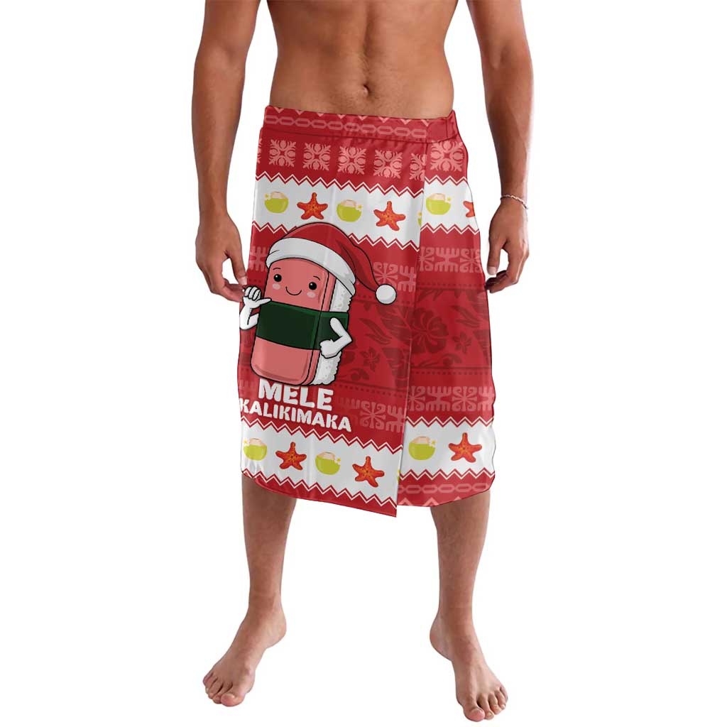 Hawaii Funny Christmas Lavalava Spam Musubi Santa LT05 Red - Polynesian Pride