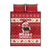 Hawaii Funny Christmas Quilt Bed Set Spam Musubi Santa