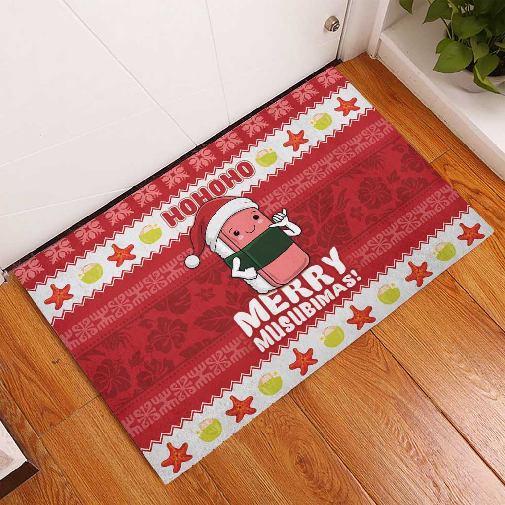 Hawaii Funny Christmas Rubber Doormat Spam Musubi Santa LT05 - Polynesian Pride