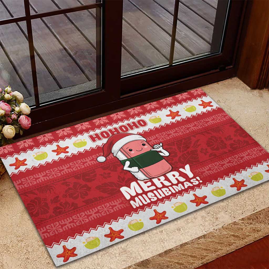 Hawaii Funny Christmas Rubber Doormat Spam Musubi Santa LT05 - Polynesian Pride