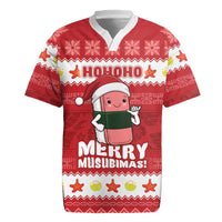 Hawaii Funny Christmas Rugby Jersey Spam Musubi Santa LT05 Red - Polynesian Pride