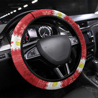 Hawaii Funny Christmas Steering Wheel Cover Spam Musubi Santa LT05 Universal Fit Red - Polynesian Pride