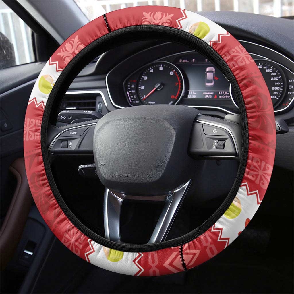 Hawaii Funny Christmas Steering Wheel Cover Spam Musubi Santa LT05 - Polynesian Pride