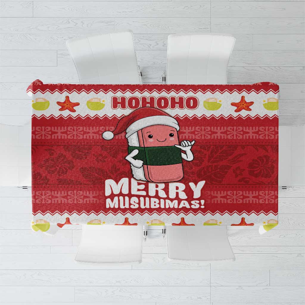 Hawaii Funny Christmas Tablecloth Spam Musubi Santa LT05 Red - Polynesian Pride