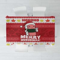 Hawaii Funny Christmas Tablecloth Spam Musubi Santa LT05 Red - Polynesian Pride
