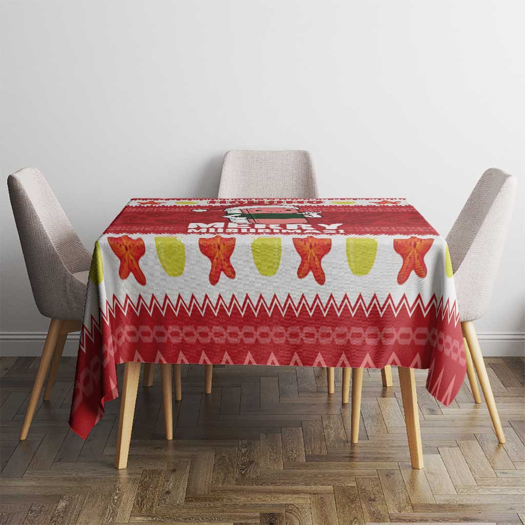 Hawaii Funny Christmas Tablecloth Spam Musubi Santa LT05 - Polynesian Pride
