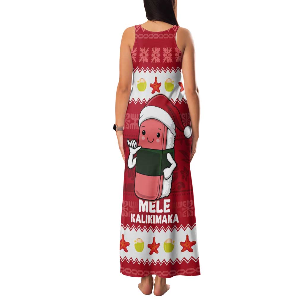 Hawaii Funny Christmas Tank Maxi Dress Spam Musubi Santa LT05 - Polynesian Pride