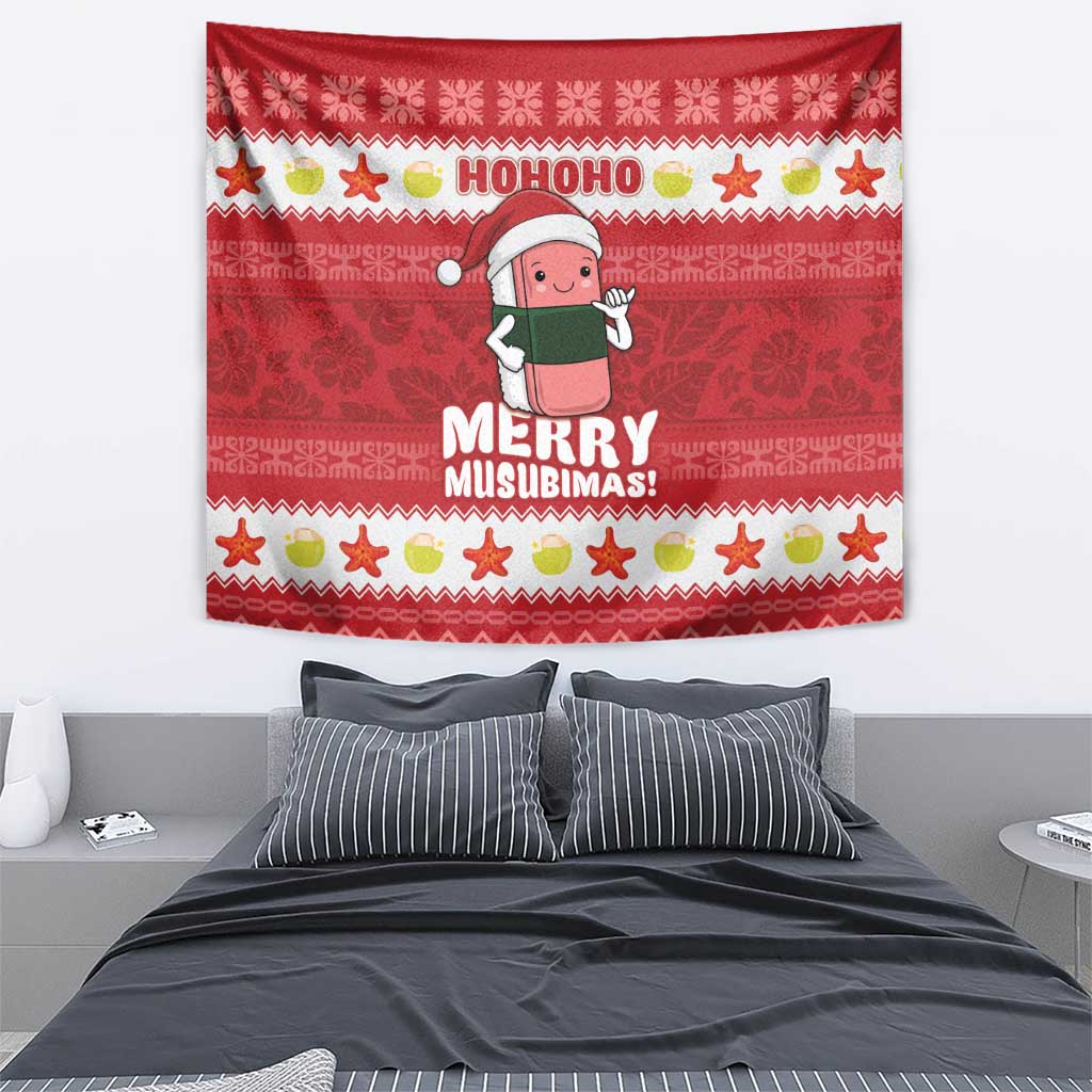Hawaii Funny Christmas Tapestry Spam Musubi Santa LT05 - Polynesian Pride