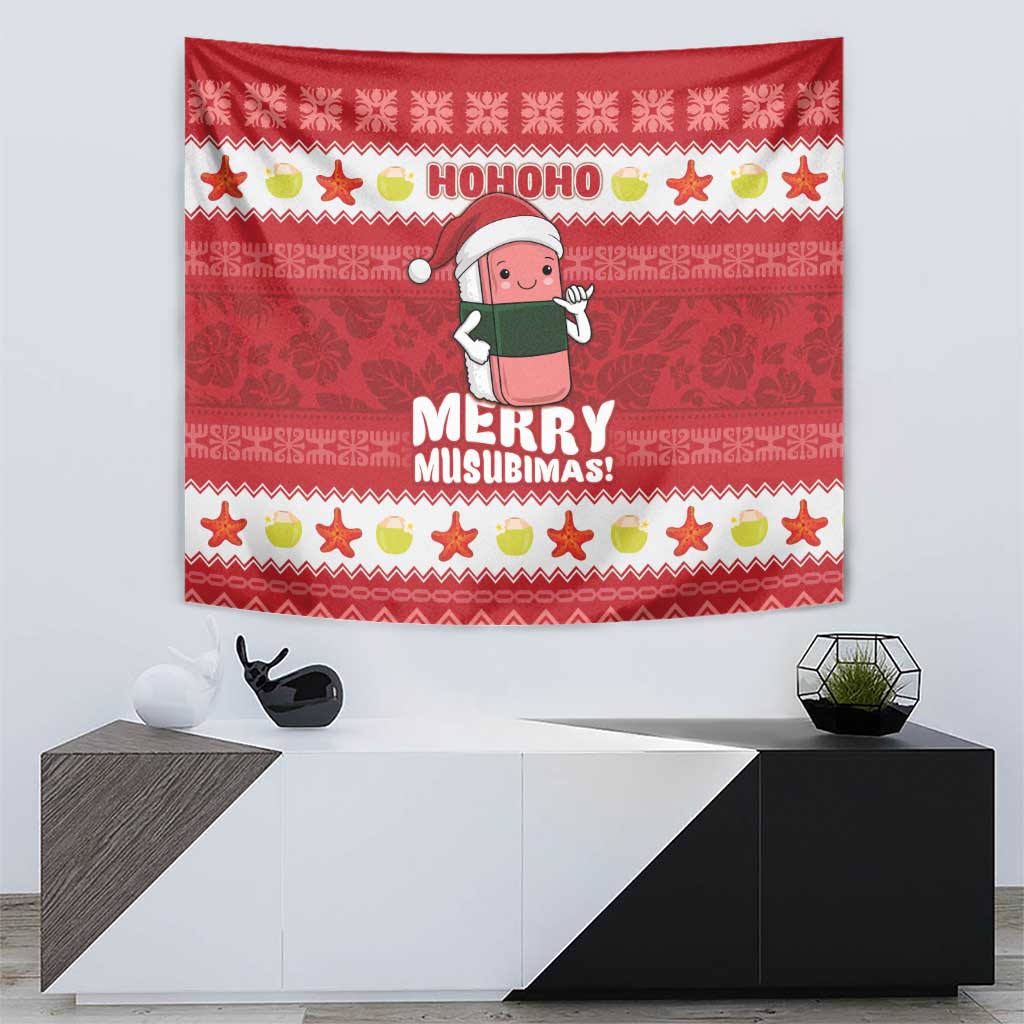 Hawaii Funny Christmas Tapestry Spam Musubi Santa LT05 - Polynesian Pride