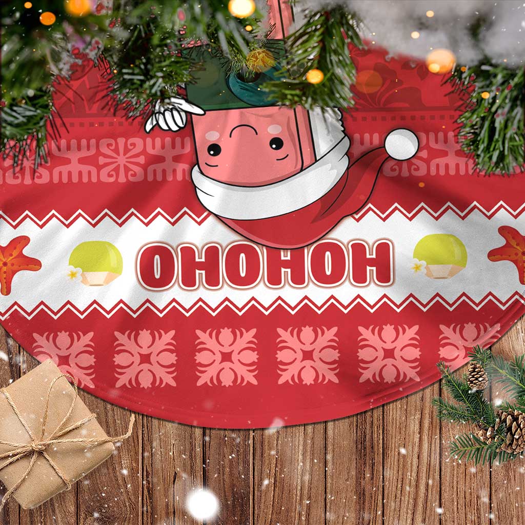 Hawaii Funny Christmas Tree Skirt Spam Musubi Santa