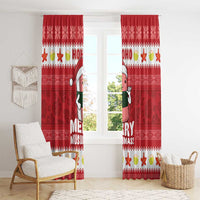 Hawaii Funny Christmas Window Curtain Spam Musubi Santa LT05 - Polynesian Pride