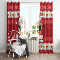 Hawaii Funny Christmas Window Curtain Spam Musubi Santa LT05 - Polynesian Pride