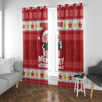 Hawaii Funny Christmas Window Curtain Spam Musubi Santa LT05 With Grommets Red - Polynesian Pride