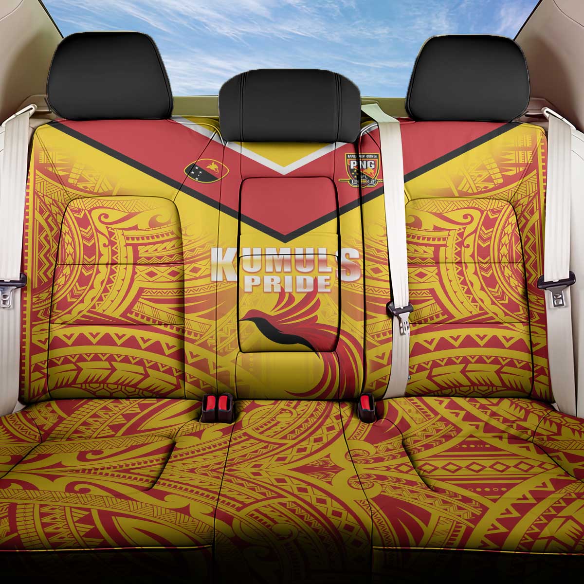 Papua New Guinea Rugby Back Car Seat Cover Kumul Pride Go Champions