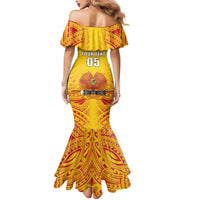 Papua New Guinea Rugby Custom Family Matching Mermaid Dress and Hawaiian Shirt Kumul Pride Go Champions