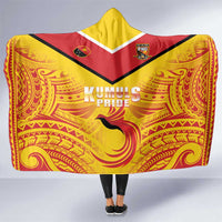 Papua New Guinea Rugby Hooded Blanket Kumul Pride Go Champions LT05 One Size Yellow - Polynesian Pride