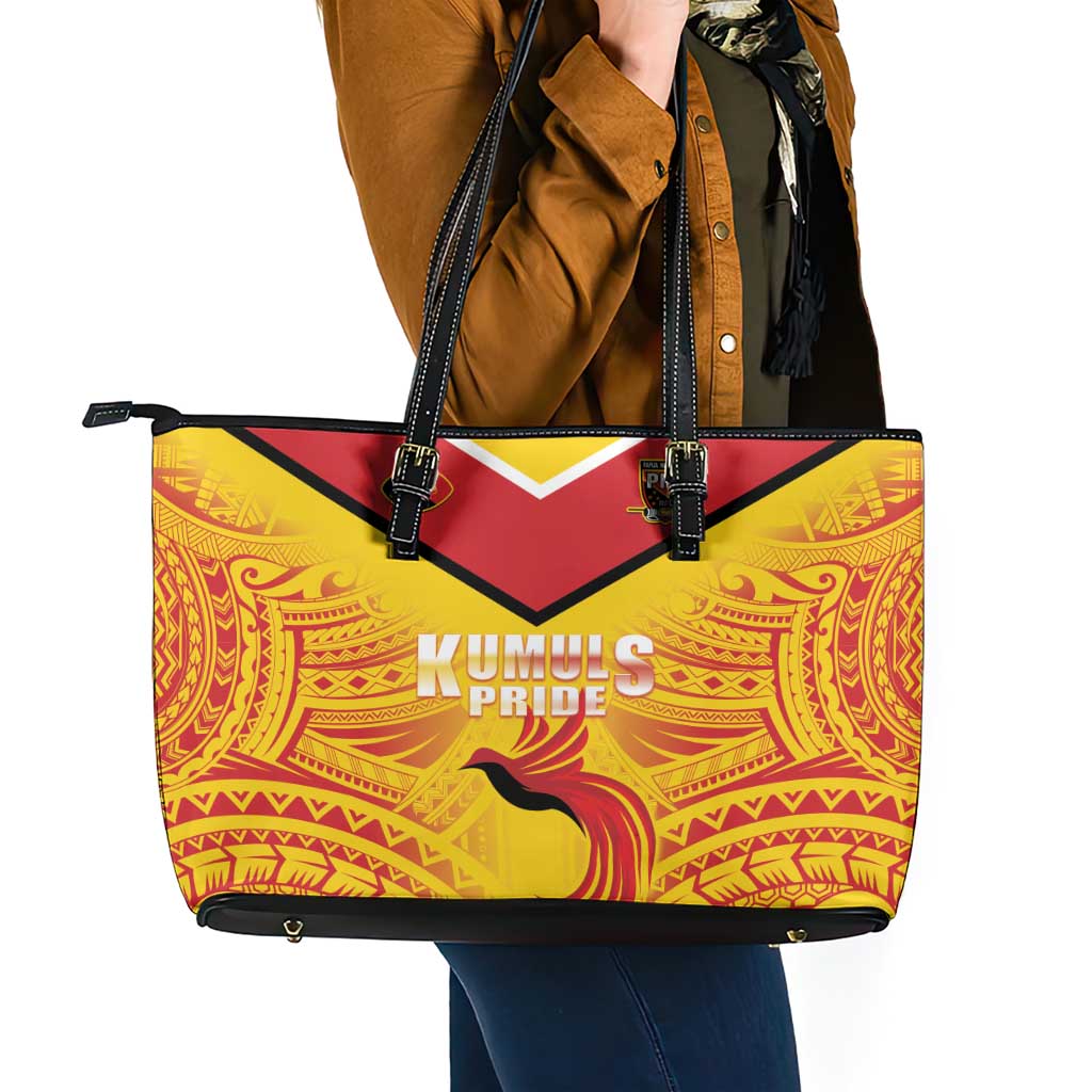 Papua New Guinea Rugby Leather Tote Bag Kumul Pride Go Champions LT05 - Polynesian Pride