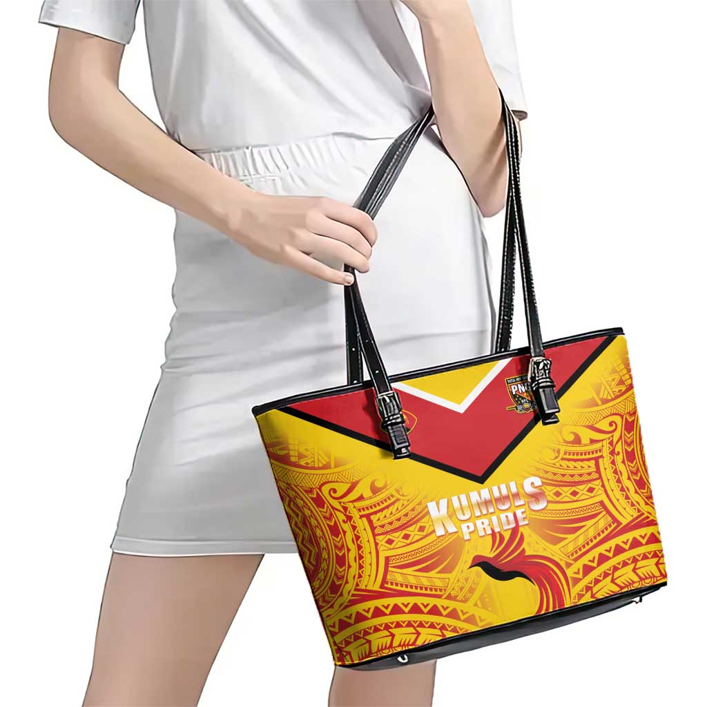 Papua New Guinea Rugby Leather Tote Bag Kumul Pride Go Champions LT05 - Polynesian Pride