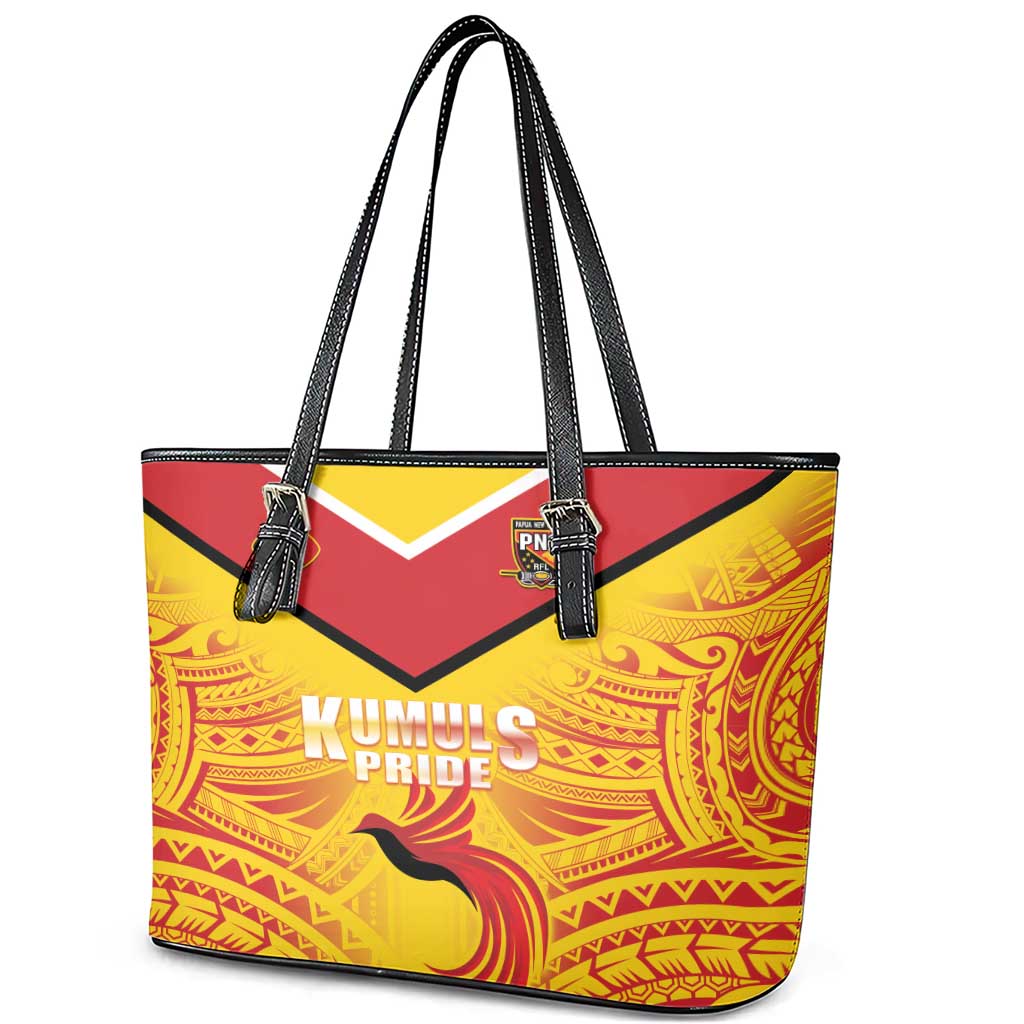 Papua New Guinea Rugby Leather Tote Bag Kumul Pride Go Champions LT05 - Polynesian Pride