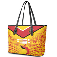 Papua New Guinea Rugby Leather Tote Bag Kumul Pride Go Champions LT05 - Polynesian Pride