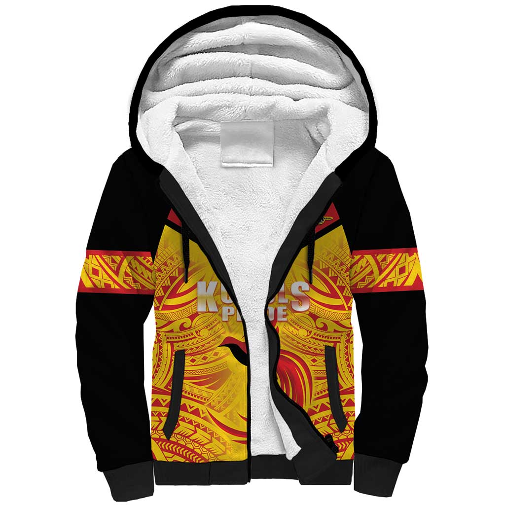 Papua New Guinea Rugby Custom Sherpa Hoodie Kumul Pride Go Champions LT05 Unisex Yellow - Polynesian Pride