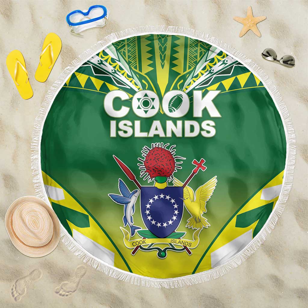 Cook Islands Rugby Beach Blanket The Kukis Go Champions LT05 One Size 150cm Green - Polynesian Pride