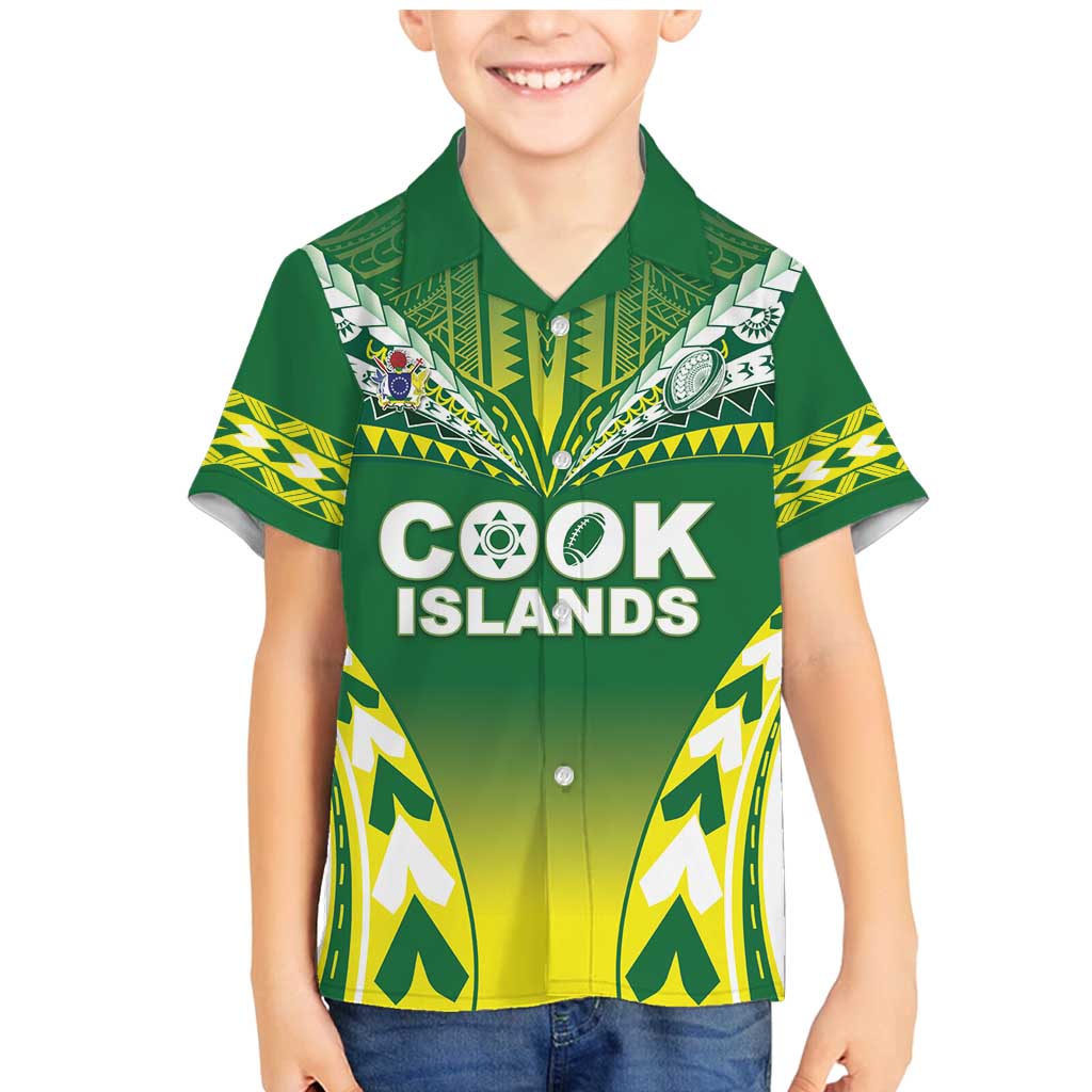 Cook Islands Rugby Custom Family Matching Mermaid Dress and Hawaiian Shirt The Kukis Go Champions