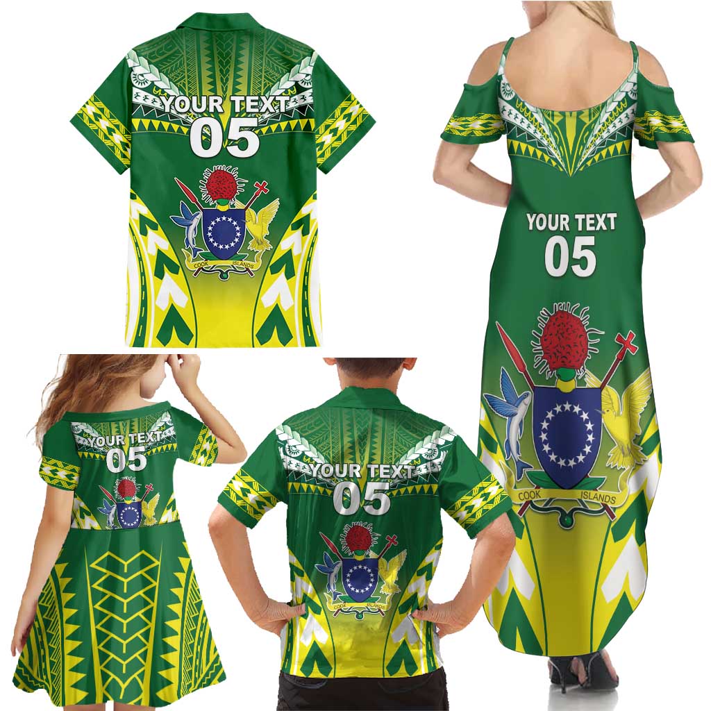 Cook Islands Rugby Custom Family Matching Summer Maxi Dress and Hawaiian Shirt The Kukis Go Champions