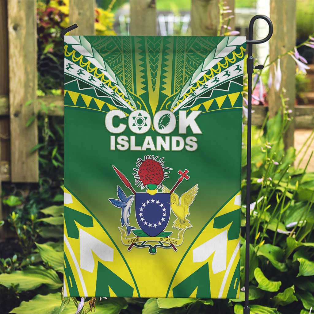 Cook Islands Rugby Garden Flag The Kukis Go Champions LT05 Garden Flag Green - Polynesian Pride