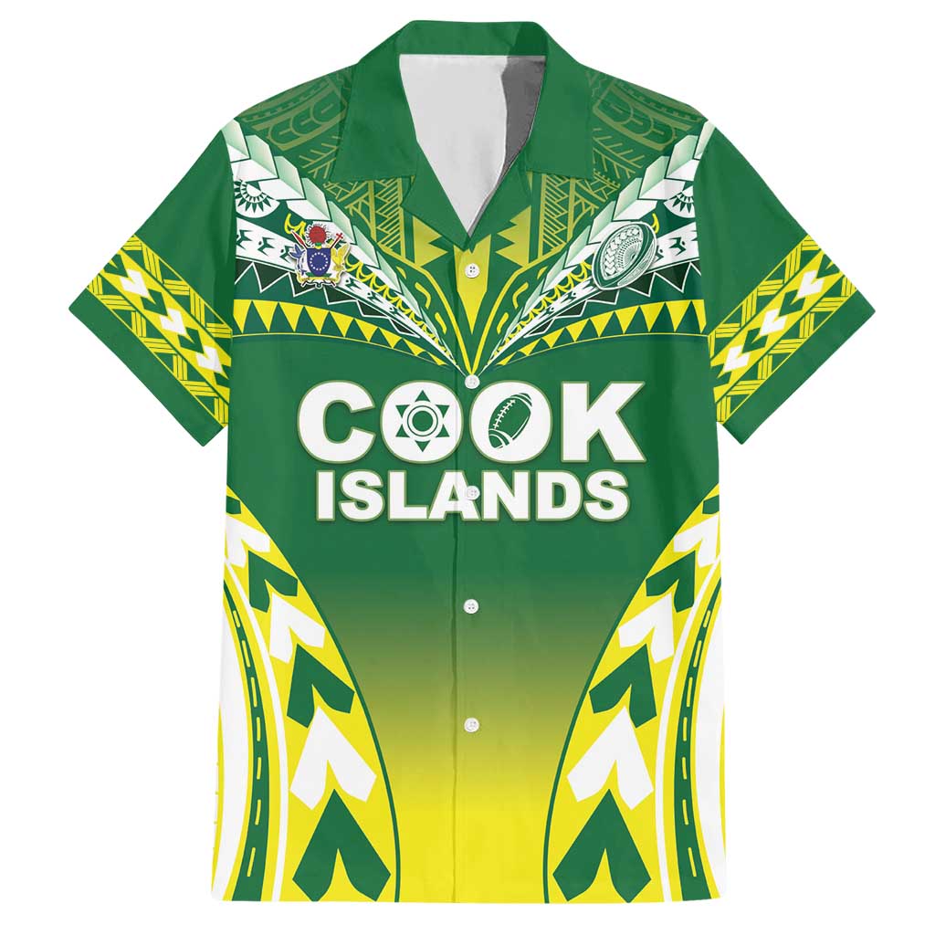 Cook Islands Rugby Custom Hawaiian Shirt The Kukis Go Champions LT05 Green - Polynesian Pride