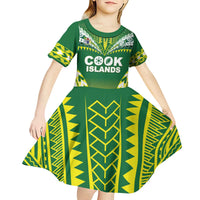 Cook Islands Rugby Custom Kid Short Sleeve Dress The Kukis Go Champions
