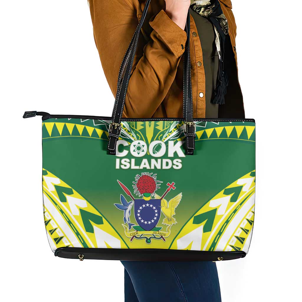 Cook Islands Rugby Leather Tote Bag The Kukis Go Champions LT05 - Polynesian Pride