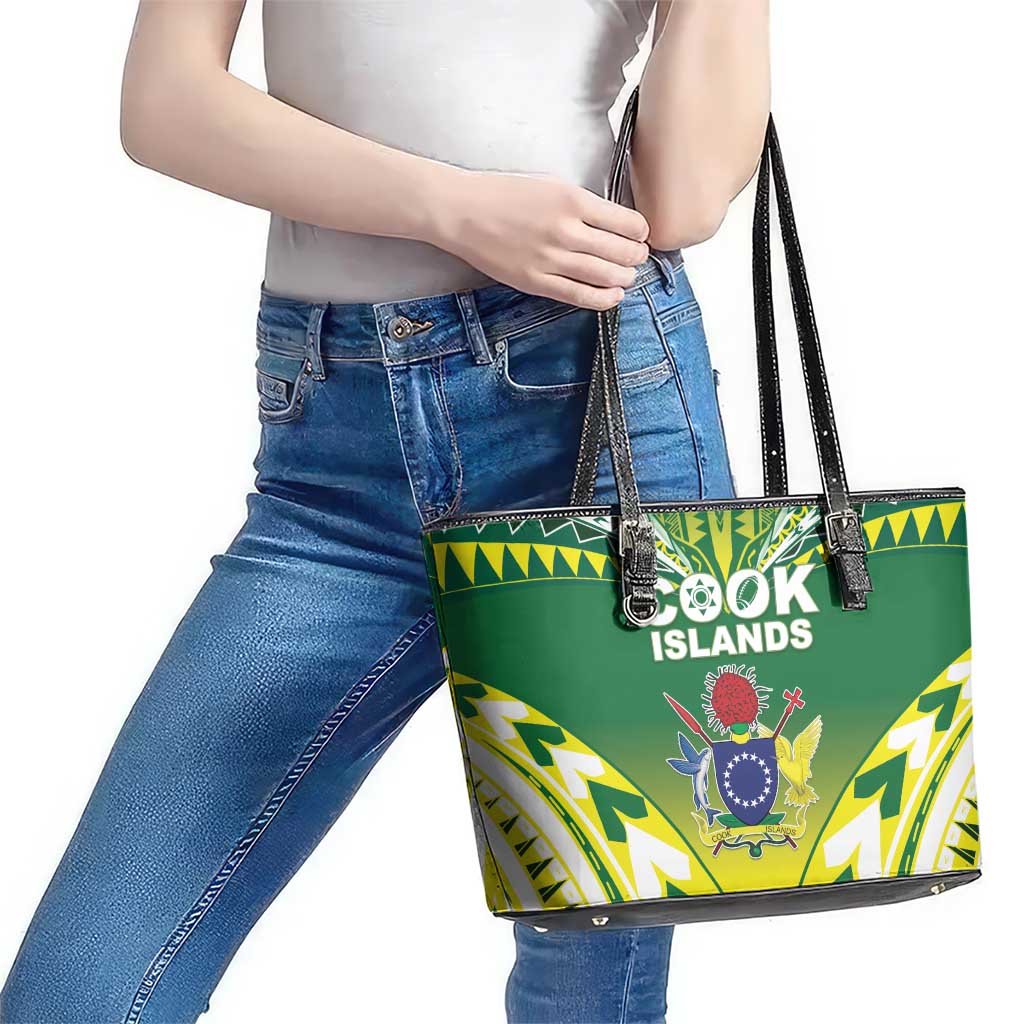 Cook Islands Rugby Leather Tote Bag The Kukis Go Champions LT05 - Polynesian Pride