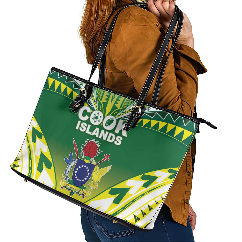 Cook Islands Rugby Leather Tote Bag The Kukis Go Champions LT05 - Polynesian Pride
