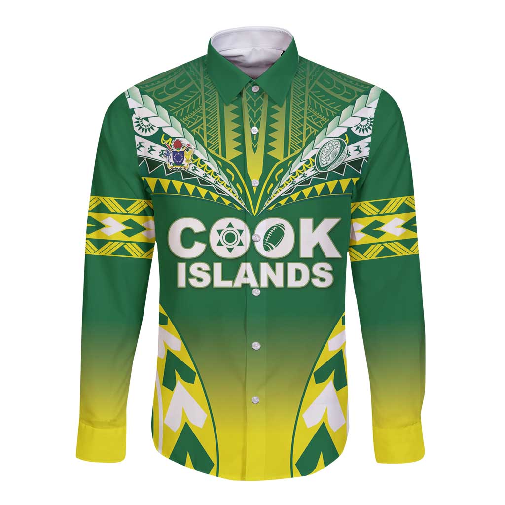 Cook Islands Rugby Custom Long Sleeve Button Shirt The Kukis Go Champions