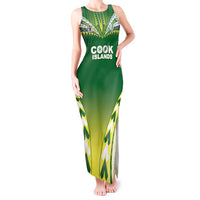 Cook Islands Rugby Custom Tank Maxi Dress The Kukis Go Champions LT05 Women Green - Polynesian Pride