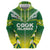 Cook Islands Rugby Custom Zip Hoodie The Kukis Go Champions