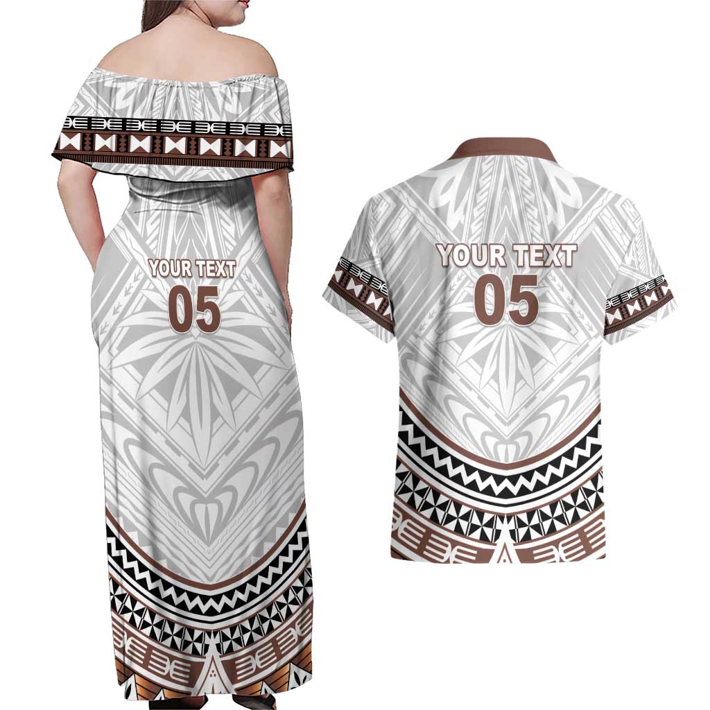 Fiji Rugby Custom Couples Matching Off Shoulder Maxi Dress and Hawaiian Shirt Fijian Bati Go Champions