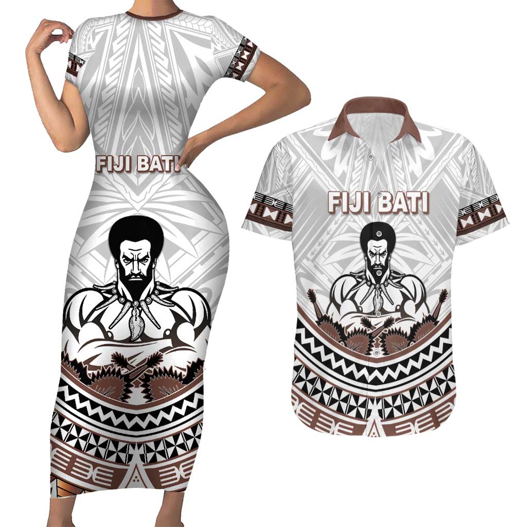 Fiji Rugby Custom Couples Matching Short Sleeve Bodycon Dress and Hawaiian Shirt Fijian Bati Go Champions