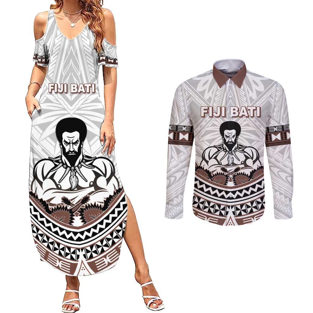 Fiji Rugby Custom Couples Matching Summer Maxi Dress and Long Sleeve Button Shirt Fijian Bati Go Champions