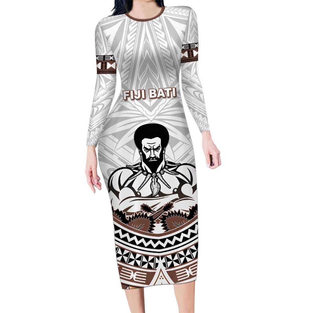 Fiji Rugby Custom Long Sleeve Bodycon Dress Fijian Bati Go Champions