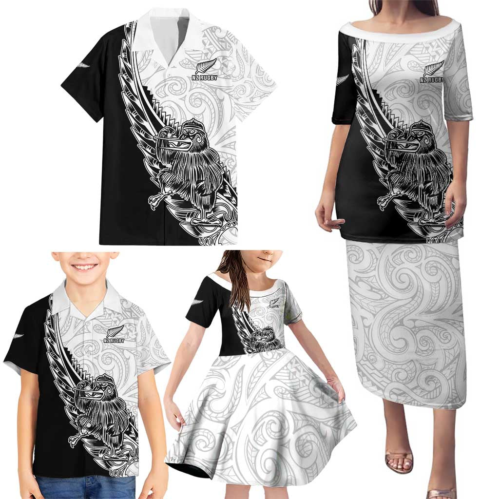 New Zealand Kiwi Rugby Custom Family Matching Puletasi and Hawaiian Shirt Go Champions Maori Pattern