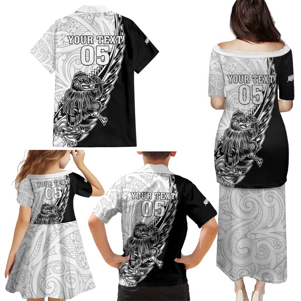 New Zealand Kiwi Rugby Custom Family Matching Puletasi and Hawaiian Shirt Go Champions Maori Pattern