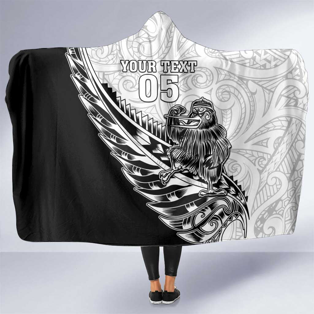 New Zealand Kiwi Rugby Custom Hooded Blanket Go Champions Maori Pattern