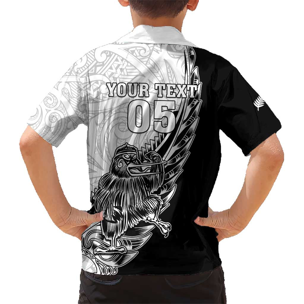 New Zealand Kiwi Rugby Custom Kid Hawaiian Shirt Go Champions Maori Pattern