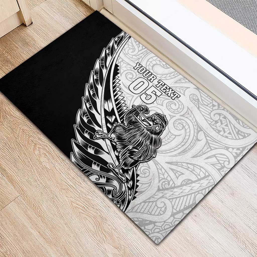 New Zealand Kiwi Rugby Custom Rubber Doormat Go Champions Maori Pattern